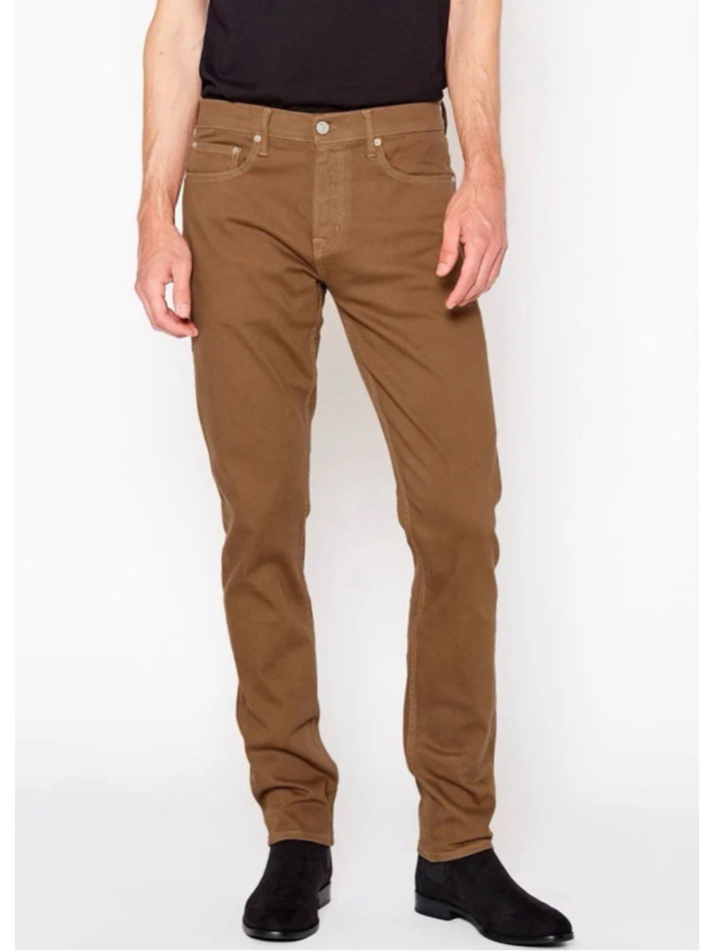 NOEND Made in USA Oak Brown Denim Mens Slim Fit Brooklyn Jeans 36 X 33 EUC